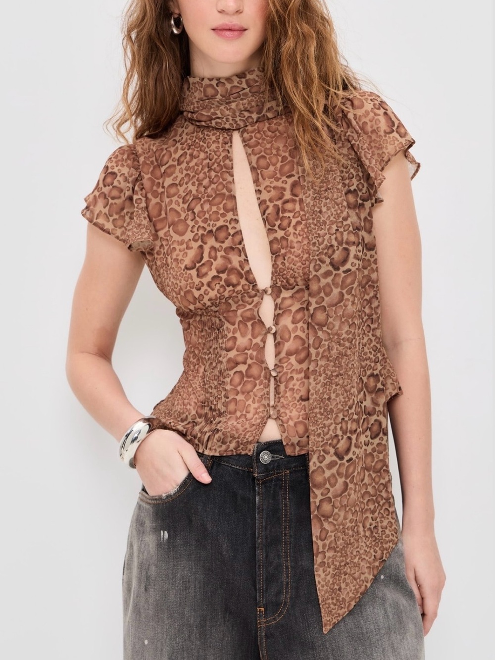 NWT Guizio Leopard Ara Top